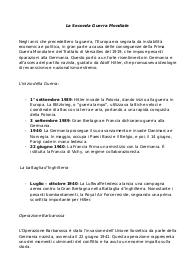 La Seconda Guerra Mondiale - Riassunto