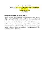 Paniere Metodologie Didattica UniPegaso Quiz Risolti 2025