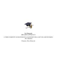 Paniere BIOLOGIA APPLICATA MASTER Docente Rizzi Manuela Ecampus