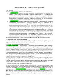 Riassunti Qualità: centralità del cliente e miglioramento delle performance + argomenti aggiuntivi e seminario