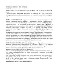 APPUNTI STORIA E CRITICA DEL CINEMA