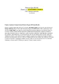 Paniere Anatomia Umana Scienze Motorie Pegaso 2025 Quiz Risolti