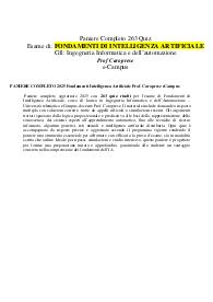 PANIERE COMPLETO 2025 Fondamenti Intelligenza Artificiale Prof. Caroprese