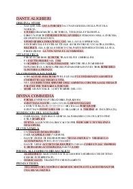 Riassunto letteratura di Dante Aligheri