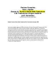Paniere Teoria e Storia della Traduzione Prof. Sorrentino
