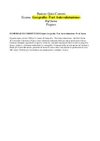 PANIERE QUIZ CORRETTI 2025 Esame Geografia -Test Autovalutazione- Prof. Sarno