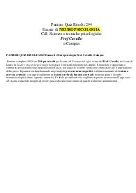 PANIERE QUIZ RISOLTI 2025 Esame di Neuropsicologia Prof. Cavallo