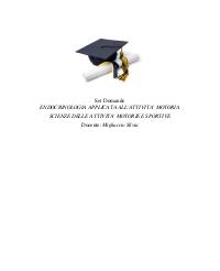 Paniere ENDOCRINOLOGIA APPLICATA ALL'ATTIVITA' MOTORIA Ecampus