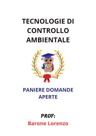 Paniere Verificato di TECNOLOGIE DI CONTROLLO AMBIENTALE, Barone Lorenzo,2025 - RISPOSTE APERTE