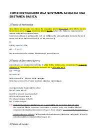 Acidi e basi, dissociazione dell'acqua, pH, soluzioni tampone
