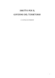 Diritto per il governo del territorio