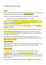 Appunti sugli esponenti della FILOSOFIA POLITICA, Hobbes, Machiavelli, Locke, Rousseau
