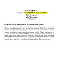 PANIERE QUIZ 2025 Statistica Economica Prof. Coccarda Economia eCampus