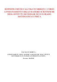 Risposte domande chiuse calcolo numerico 2 aggiornate 2023 uniecampus