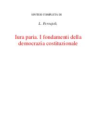 Iura paria. I fondamenti della democrazia costituzionale
