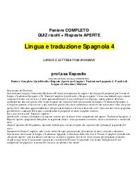 Paniere Completo: Lingua e traduzione Spagnola 4 prof Esposito- uniECAMPUS