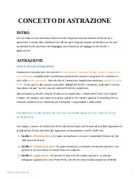 Riassunto concetto di astrazione infromatica + esempi , Architettura degli elaboratori