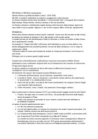 Appunti di storia sulla riforma luterana e le conseguenze